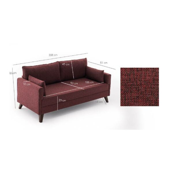 Bella Sofa Bed - Claret Red-2