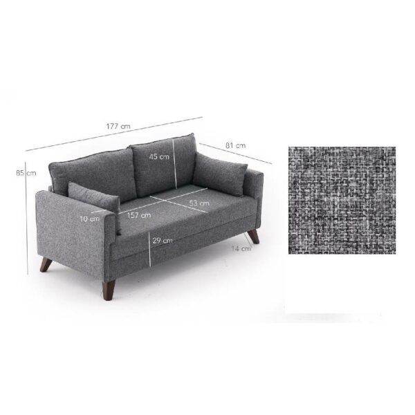 Bella Sofa For 2 Pr - Grey-3
