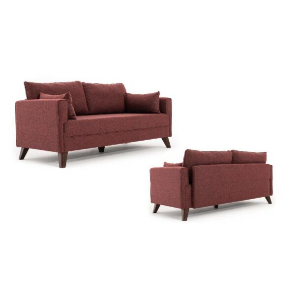 Bella Sofa For 3 Pr - Claret Red-2