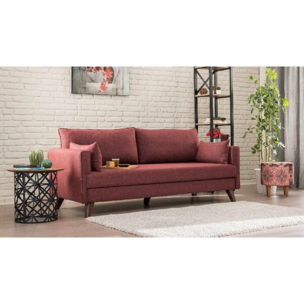 Bella Sofa For 3 Pr - Claret Red-5
