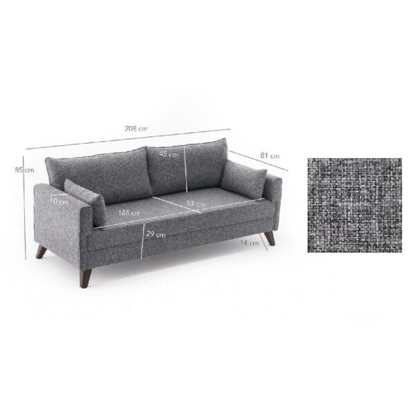 Bella Sofa For 3 Pr - Grey-1
