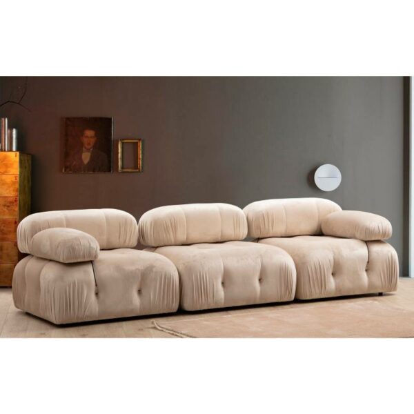 Bubble 3 Seater ( L1-O1-1R) - Velvet-2