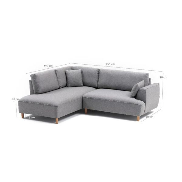 Felix Extra Soft Corner Sofa Left - Light Grey-5