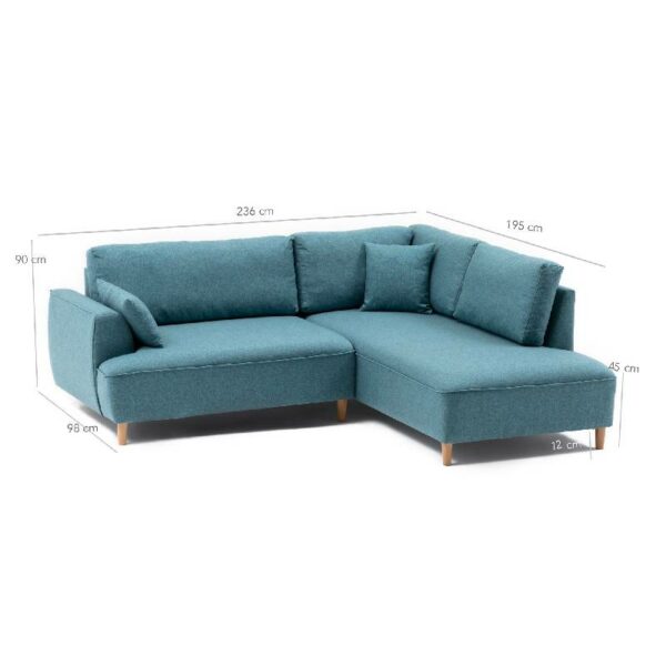 Felix Extra Soft Corner Sofa Right - Turquoise-5