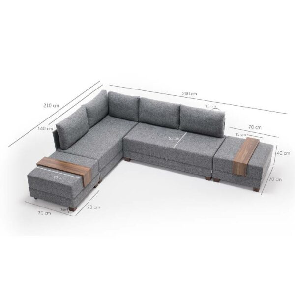 Fly Corner Sofa Bed Left - Grey-3