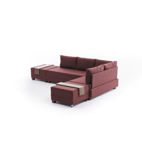 Fly Corner Sofa Bed Right - Claret Red-5