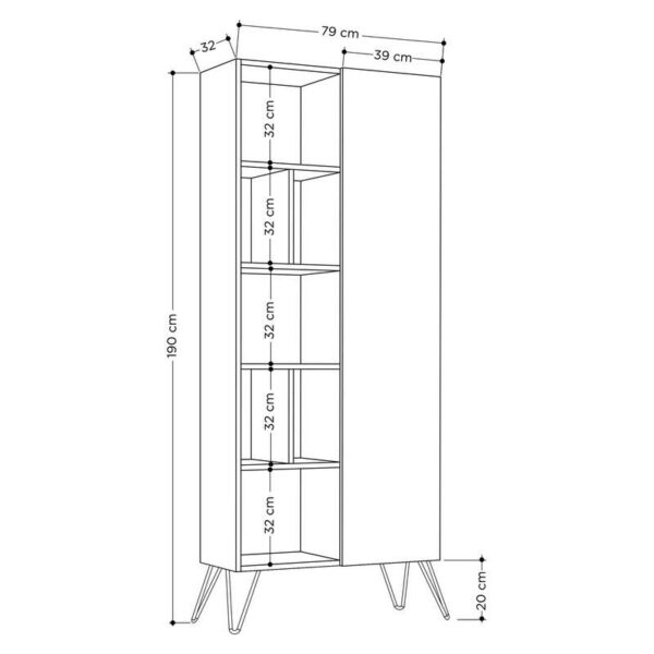 Jedda Bookcase - Light Mocha-4