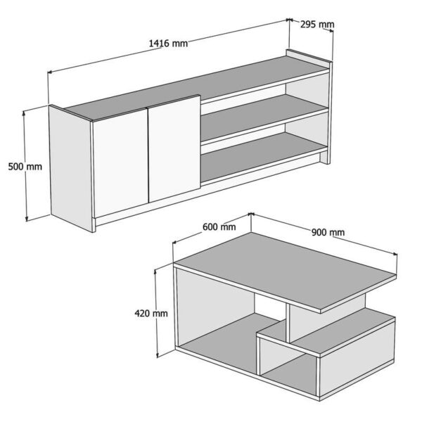 Комплект мебели за хол 1486 - 2040 - Орех черен 4