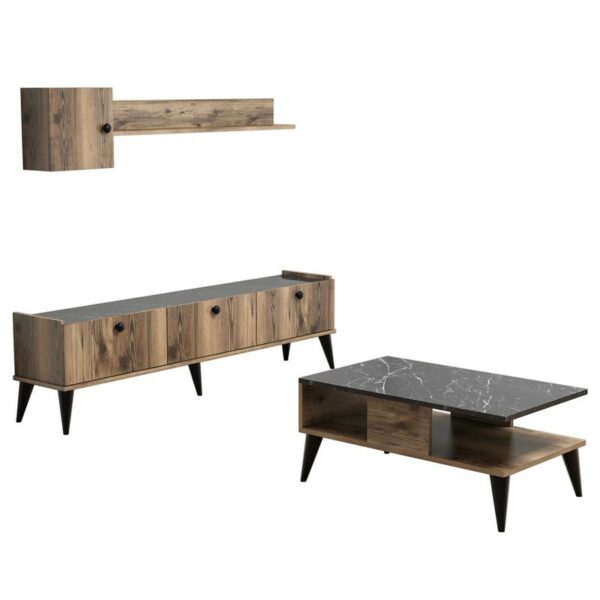 Комплект мебели за хол Lidya 1 - Орех, Мрамор 3