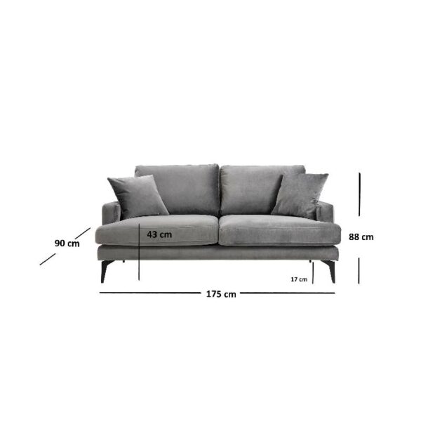 Papira 2 Seater - Grey-4