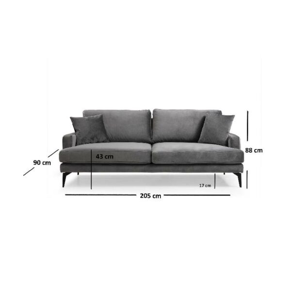 Papira 3 Seater - Grey-4