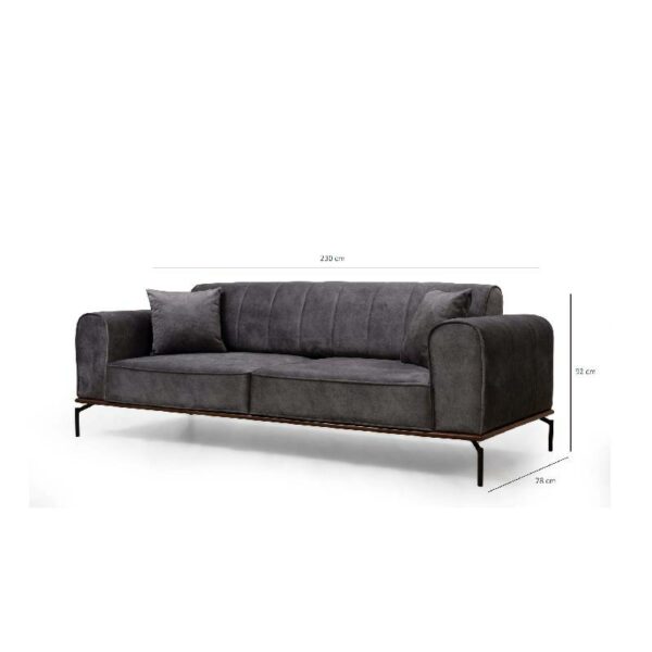 Siesta Plain Back 3 Seater - Anthracite-2