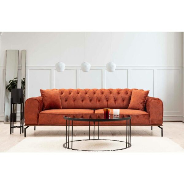 Siesta With Capitone 3 Seater - Orange-1