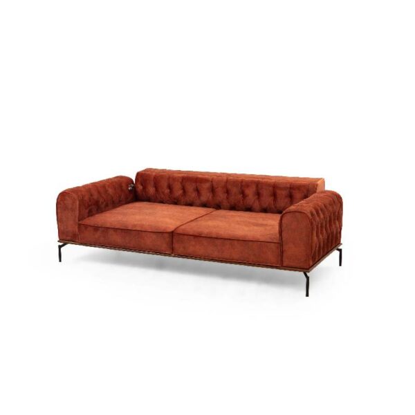 Siesta With Capitone 3 Seater - Orange-4